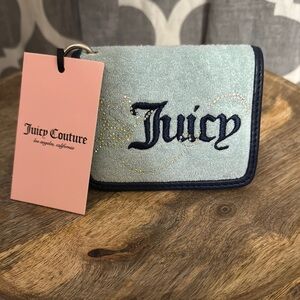 Juicy Couture Sky Blue Embroidered Wallet